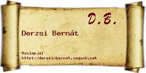 Derzsi Bernát névjegykártya